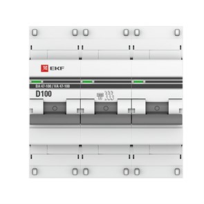 EKF PROxima Выключатель автоматический модульный 3п D 100А 10кА ВА 47-100 mcb47100-3-100D-pro