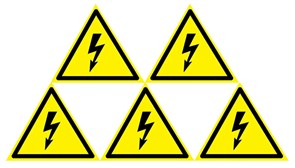 REXANT Наклейка знак электробезопасности «Опасность поражения электротоком» 130х130х130 мм  5 шт. наклеек 56-0006-3