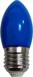 Ecola Лампа светодиодная candle  LED color  2,0W 220V E27 Blue свеча Синяя матовая колба C7TB20ELY