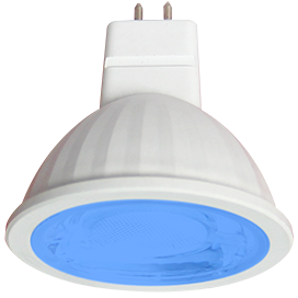 Ecola MR16 LED color 9,0W 220V GU5.3 Blue Синий (насыщенный цвет) прозрачная 47х50 M2CB90ELY