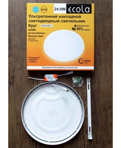 ECOLA downlight накладной круг 24W 4200K с драйвером 220V 300x32 [DRSV24ELC] DRSV24ELC