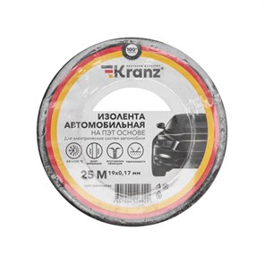 KRANZ изолента автомобильная ПОЛИЭСТЕР 19 мм х 25 м х 0.17 мм KR-09-2916