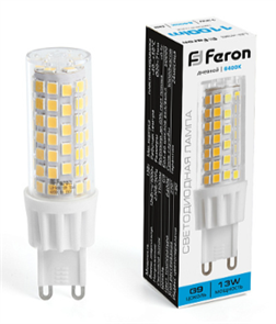 Feron Лампа светодиодная LB-436 G9 13W 230V 6400K 38154