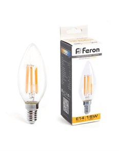 Feron Лампа светодиодная, (15W) 230V E14 2700K прозрачная, LB-717 38256