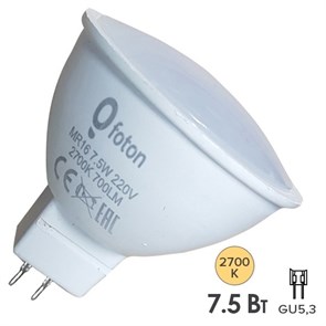 Foton FL LED-MR16 7.5W 220V GU5.3 2700К 700Lm, 56xd50mm 22362