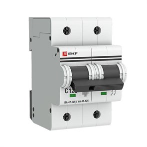 EKF PROxima Автоматический выключатель ВА 47-125 2P 125А (C) 15кА mcb47125-2-125C