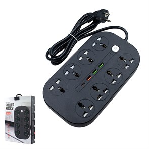 BLACK green Удлинитель T-U08 2м с выключателем 3-USB / 1-PD T-U08-2M