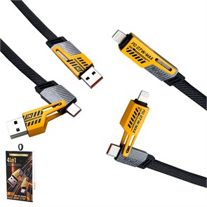 Кабель для зарядки 4 в 1 super fast charging 65W-27W Nylon TPE SP-05352