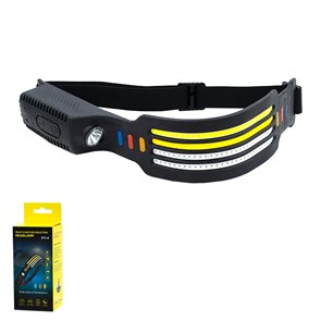 Налобный фонарь силикон 4-LED-полоски с датчиком многорежимный RGB-4 цвета 811-4