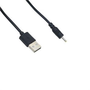 Шнур для зарядки и питания электроприборов с USB на разъем 2,5*0,7 черный 1м МРМ В639