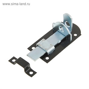 Задвижка дверная ЗД 008, 75 мм, под навесной замок, черный 2584208