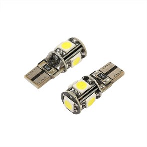 Cartage Автомобильная лампа, светодиодная, T10 W5W, 12 В, 5 SMD-5050, набор 2 шт 2612686