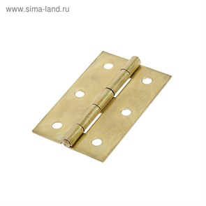 Петля железная, 62×37×1 мм, латунь 3836687