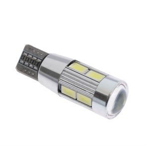 Cartage Автомобильная лампа, светодиодная, T10, 12 В, 10 SMD, линза 4449981