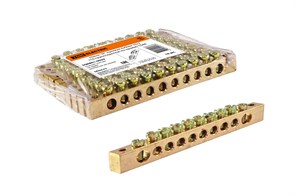 Шина "N" нулевая 6х9мм 10 групп крепеж по краям SQ0801-0059