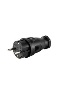 DYNEL Вилка прямая каучук 2P+PE 230V 16А IP44 DY-01-01-001