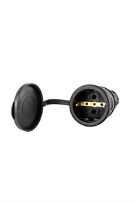 DYNEL Розетка переносная с крышкой каучук 2P+PE 230V 16А IP44 DY-01-01-005