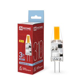 IN HOME Лампа светодиодная LED-JC-COB 3Вт 12В G4 6500К 310Лм 4690612060255