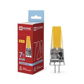 IN HOME Лампа светодиодная LED-JC-COB 7Вт 12В G4 6500К 720Лм 4690612060293