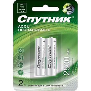 СПУТНИК Аккумулятор 1.2В AA-2500mAh Ni-Mh BL-2, 6107 001047