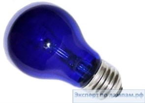 Лампа накаливания вольфрамовая среднегабаритная синяя Калашниково A55 C 230-60 E27 002912