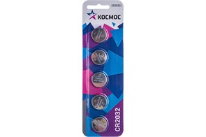 Космос Батарейка CR2032 литиевая круглая 3V 1 шт. KOC20325BL
