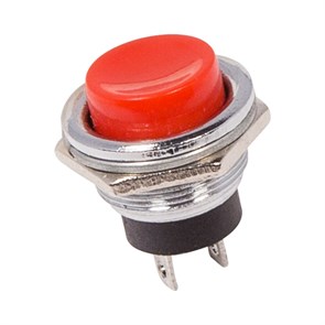 REXANT Выключатель-кнопка металл 250V 2А (2с) OFF-(ON) Ø16.2 красная (RWD-306) 36-3351