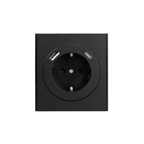 KRANZ Розетка STRONG 1-ая с/з с/у з/ш 16А с USB A+C быстрой зарядки 5В/3А антрацит KR-78-0704-5