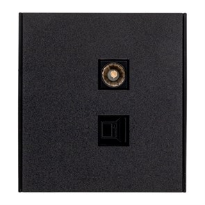 KRANZ Розетка STRONG компьютерная RJ45 кат6 + TV с/у антрацит KR-78-0722-5