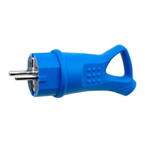 STANDART LUXE Rubber Blue Вилка прямая french-кольцо с заземлением IP44 16A 250V YK411P-F