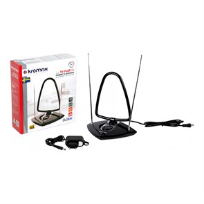 Антенна комнатная активная Kromax TV FLAT-06 black 4630034132406