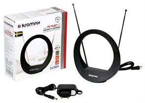 Антенна комнатная активная Kromax TV FLAT-02 black 78953 78953