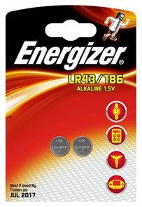 ENERGIZER Батарейка Alkaline LR43/186 BL2 301536500
