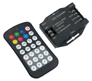 Ecola LED strip RGB RF controller 24A 288W 12V (576W 24V) с кнопочным черным радиопультом RFK24BESB