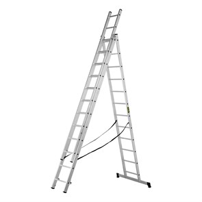 Сибртех Лестница, 3 х 12 ступеней, алюминиевая, трехсекционная, Россия 97822