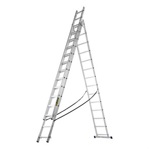 Сибртех Лестница, 3 х 14 ступеней, алюминиевая, трехсекционная, Россия 97824