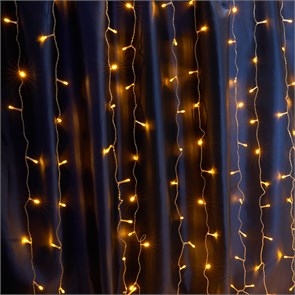 Feron Светодиодная гирлянда CL19 занавес 2*1,5м + 3м желтый статичная, c питанием от сети 230V, прозрачный шнур 41623-1
