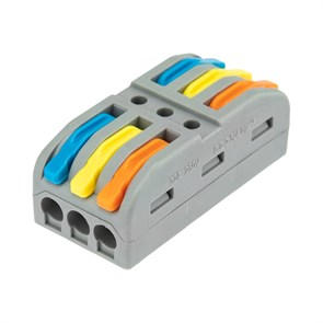 REXANT Клемма СМК 222-423 проходная 3 полюса (0,08-4 мм²), серая 07-6263-3