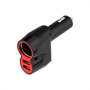REXANT Автозарядка в прикуриватель АЗУ 2хUSB+гнездо, 12-24V, 5V,1 000mA 16-0299