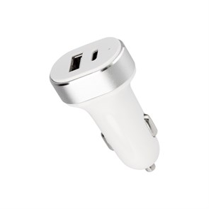 REXANT Автозарядка в прикуриватель  АЗУ USB-A+USB-C, 3.1 A белая 18-2227