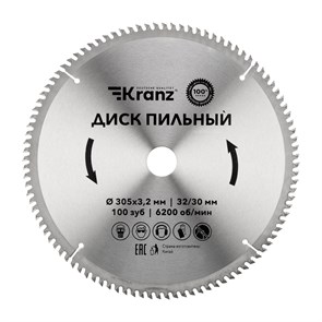 KRANZ Диск пильный 305 мм х 100 зуб х 32/30 мм KR-92-0136