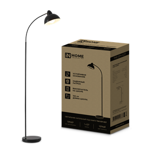 IN HOME Светильник напольный под лампу ТНО 03-Е27Ч 230В черный плафон, черный корпус 4690612042688