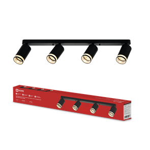 IN HOME Светильник потолочный НПБ СПОТ-4xGU10-AR-BL под GU10 595x55x135мм черный 4690612058207