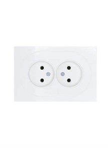 Lezard OSEN Розетка двойная б/з ПБТ белая 743-0200-128B