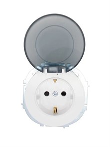 Lezard OSEN Розетка с/з с крышкой ПБТ белая IP44 743-0288-123BIPCH