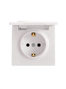 Lezard LETO Розетка с/з с крышкой ПБТ белый 752-0200-123B