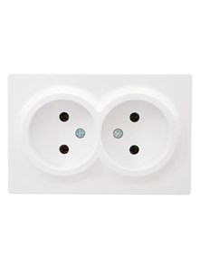 Lezard LETO Розетка двойная б/з закрытый корпус ПБТ белый 752-0200-128B