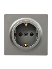 Lezard LETO Розетка с/з ПБТ платина 752-3500-122B