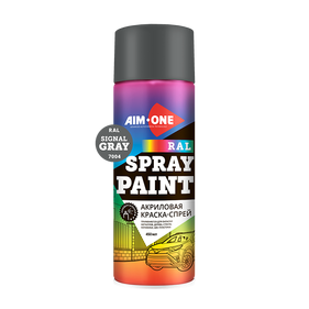 AIM ONE Акриловая краска-спрей сигнально-серая RAL-7004 RAL-7004