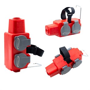 STANdart Розетка переносная 4-местная красная с з/к каучук РП-16-004 IP44-16A-3700W SP-05351